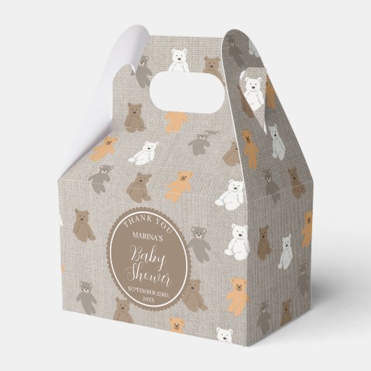 Schattig Beer Pattern Baby shower Bedankdoosjes (Voorkant Zijde)