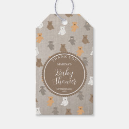 Schattig Beer Pattern Baby shower Cadeaulabel