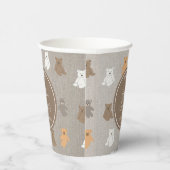 Schattig Beer Pattern Baby shower Papieren Bekers (Rechts)