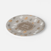 Schattig Beer Pattern Baby shower Papieren Bordje (Gekanteld)