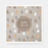 Schattig Beer Pattern Baby shower Servet (Voorkant)