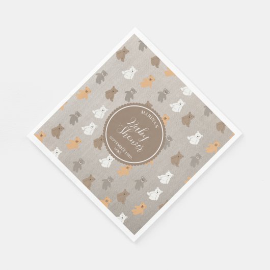 Schattig Beer Pattern Baby shower Servet (Hoek)