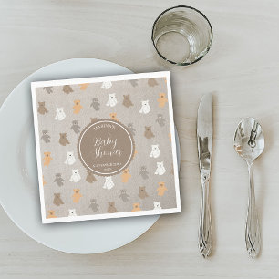 Schattig Beer Pattern Baby shower Servet