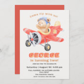 Schattig Beer Piloot Vliegtuig verjaardagsjongen Kaart (Voorkant / Achterkant)