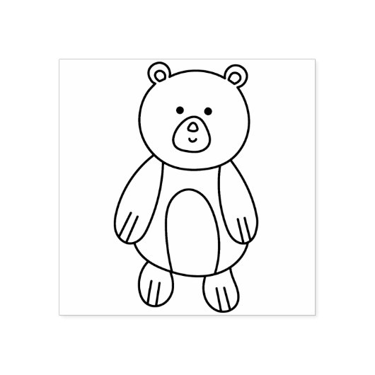 Schattig Beer Rubber Stamp Rubberstempel (Afrduk)