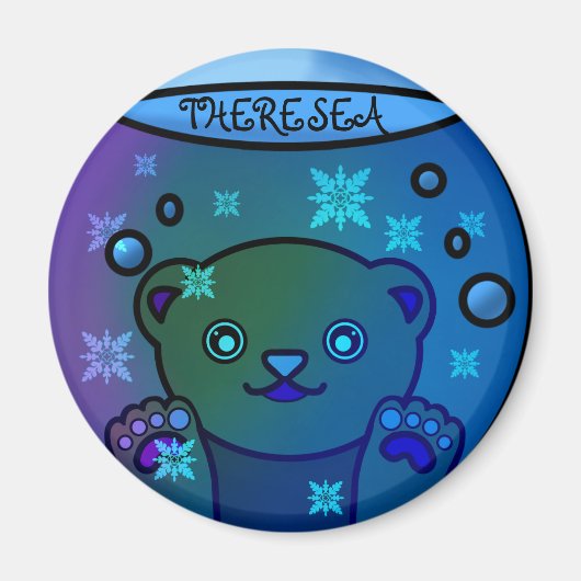 Schattig Beer sneeuw Wereldbol Magneet (Voorkant)