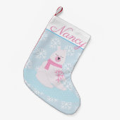 Schattig Beer van Chubby Polar met sneeuwvlokken Kleine Kerstsok (Voorkant (Hangend))