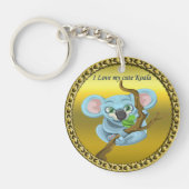 Schattig beer van koala in een boom in het bos sleutelhanger (Voorkant)