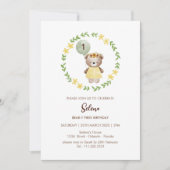 Schattig Beer verjaardagsuitnodiging voor meisjes  Kaart (Voorkant)
