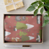 Schattig Beer, vos, & egel Kinder Kerstmis Grappig Tissuepapier (Geschenk)
