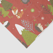 Schattig Beer, vos, & egel Kinder Kerstmis Grappig Tissuepapier (Detail)