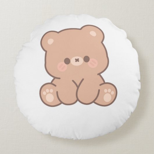 Schattig Beertje Rond Kussen (Voorkant)