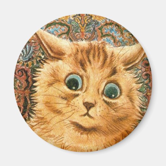 Schattig behang Cat van Louis Wain Magneet (Voorkant)