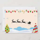 Schattig Beige en Blue Christmas Baby shower Bedankkaart (Achterkant)