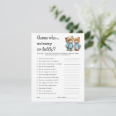 Schattig Beren raden wie mam vader Baby shower spe Kaart (Staand voorkant)