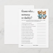 Schattig Beren raden wie mam vader Baby shower spe Kaart (Voorkant / Achterkant)