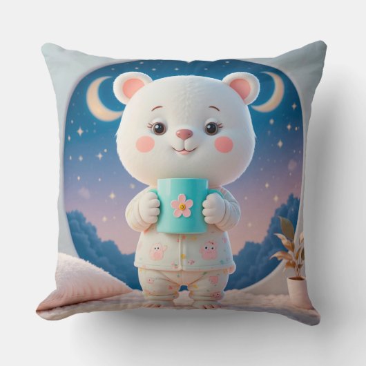 Schattig berenpak in pyjama met een mok kussen (Voorkant)