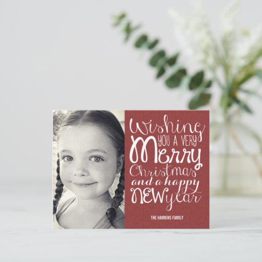 Schattig Bericht Kerstkaart Briefkaart (Staand voorkant)