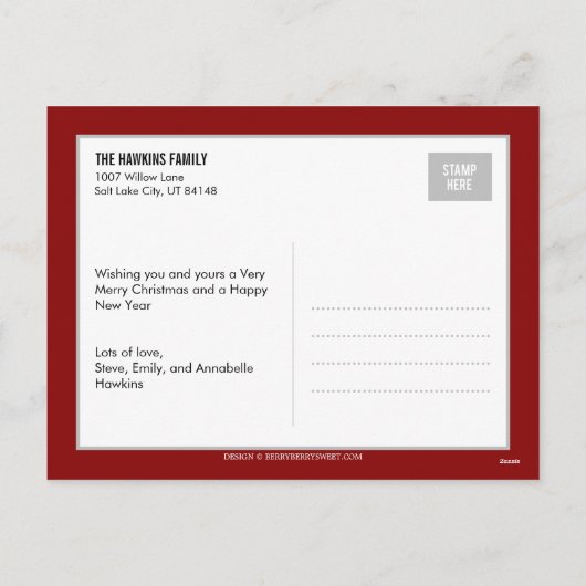 Schattig Bericht Kerstkaart Briefkaart (Achterkant)