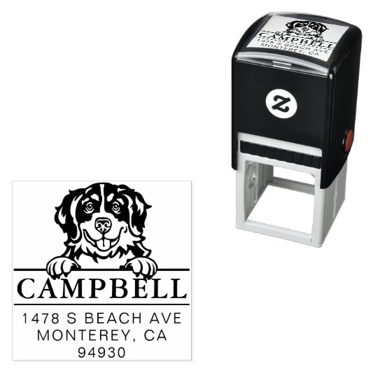 Schattig berner berg hond aangepaste hond adres  zelfinktende stempel (In situ)