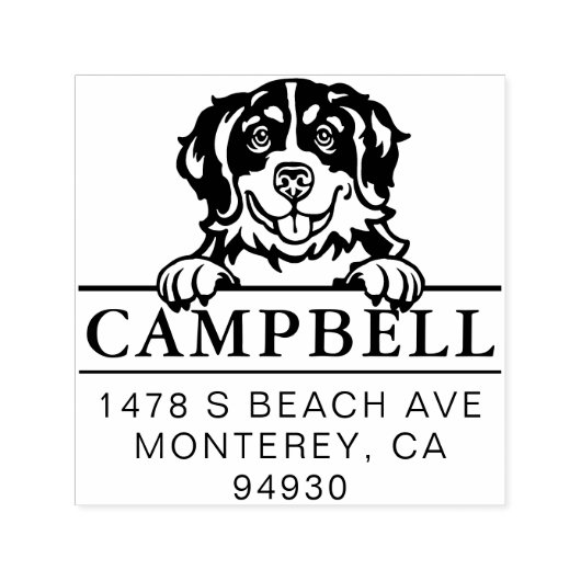 Schattig berner berg hond aangepaste hond adres  zelfinktende stempel (Design)