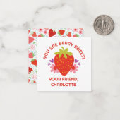 Schattig Berry Zoete Kinderen Aardbei Valentijn Notitiekaartje (Voorkant / Achterkant in situ)