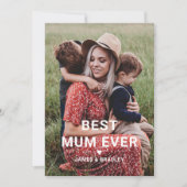 Schattig BESTE MOEDER OOIT Hart Moederdag Foto Feestdagenkaart (Voorkant)