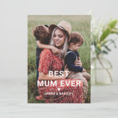 Schattig BESTE MOEDER OOIT Hart Moederdag Foto Feestdagenkaart (Staand voorkant)