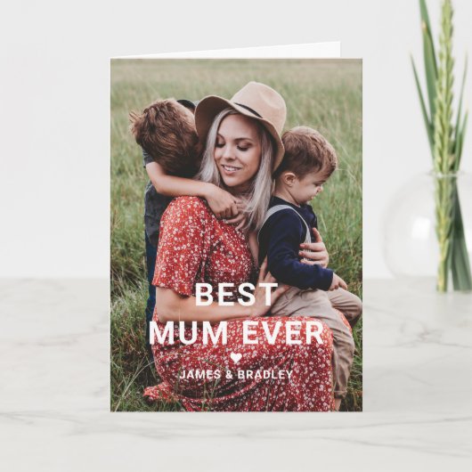 Schattig BESTE MOEDER Ooit Hart Moederdag Foto Kaart (Voorkant)