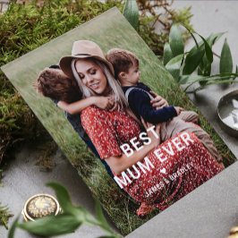 Schattig BESTE MOM TER WERELD Hart Moederdag Foto Kaart