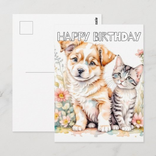 Schattig beste vrienden voor altijd briefkaart (Voorkant / Achterkant)