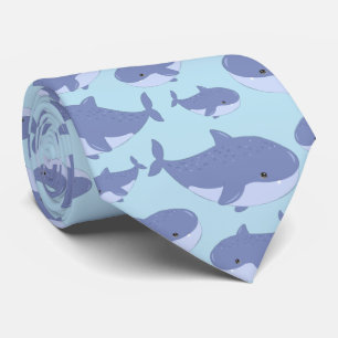 Schattig betegeld strand walvissen patroon  stropdas