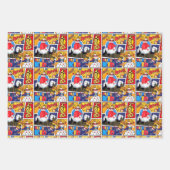 schattig betegeld superheldenpatroon inpakpapier vel (Voorkant)