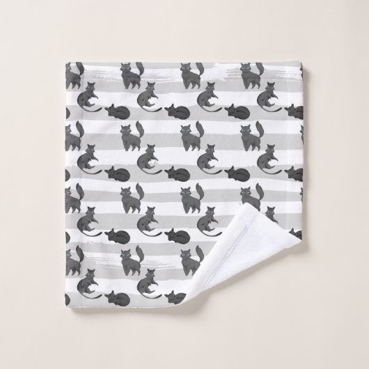 schattig betegelde kat liefhebbers Badhanddoek Set Bad Handdoek (Wasdoekje)