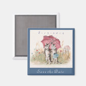 Schattig Bewaar de Datummagneet - Cat Art Magneet (Voorkant / Achterkant)