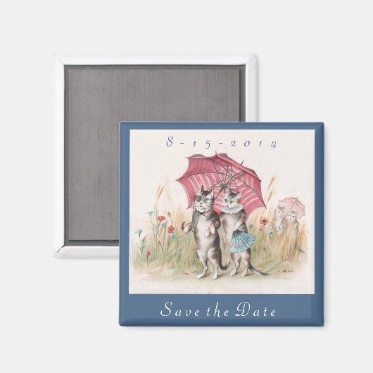 Schattig Bewaar de Datummagneet - Cat Art Magneet (Voorkant / Achterkant)