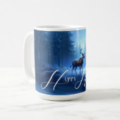 Schattig bewerkbaar winterwonderland koffiemok (Voorkant links)