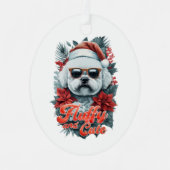 Schattig Bichon-Ornament Metalen Ornament (Voorkant)