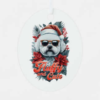 Schattig Bichon-Ornament Metalen Ornament