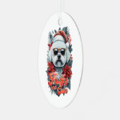 Schattig Bichon-Ornament Metalen Ornament (Voorkant links)