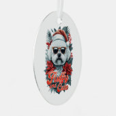 Schattig Bichon-Ornament Metalen Ornament (Voorkant Rechts)