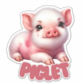 Schattig biggetje - Kwekerij Sticker (Voorkant)