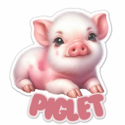 Schattig biggetje - Kwekerij Sticker (Voorkant)