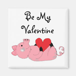 Schattig Biggetje Valentijn Magneet
