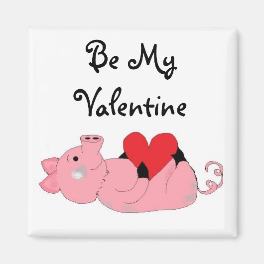 Schattig Biggetje Valentijn Magneet (Voorkant)