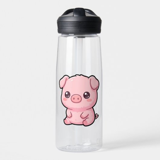 Schattig Biggetje Waterfles (Voorkant)