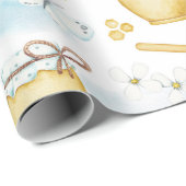 Schattig Bijen en Honing Patroon Wrapping Papier (Rol Hoek)