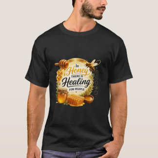 Schattig Bijenhoning Genezende Cartoon Ontwerp T-shirt