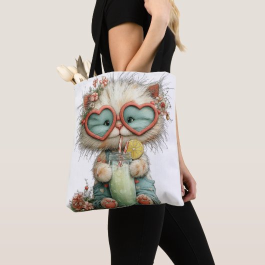 SCHATTIG BIJZONDER ZOMERTHEMA KITTEN TOTE BAG (Dichtbij)