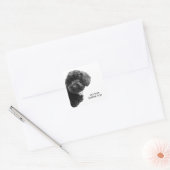 ©Schattig Black Poodle Puppy Custom Square Sticker (Envelop)